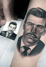 realistic style color man portrait tattoo pattern