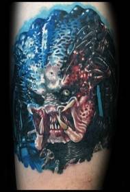 realistic color evil carnivore tattoo pattern
