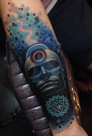 brazo pequeño estilo surrealista misterioso patrón de tatuaje masculino