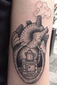 9 grupo de diseños creativos de tatuajes con temas de corazón