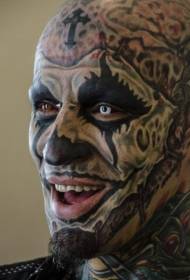 Tvár roztomilé čierne šialené tetovanie vzor