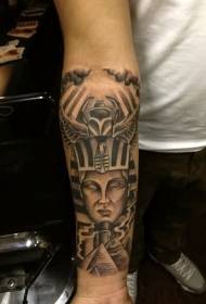 Moun peyi Lejip farawon an Tutankhamon ak Piramid skrape modèl tatoo