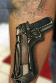 захватывающий реалистичный рисунок татуировки пистолета