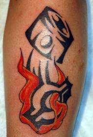brennende svart stammesymbol tatoveringsmønster