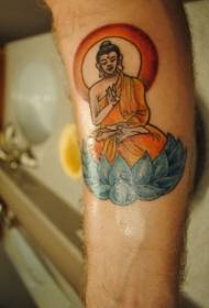 chest color Buddha tattoo pattern