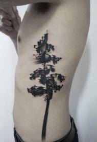 oldalsó bordák Klasszikus fekete nagy fa tetoválás minta