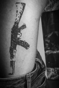side rib AK rifle sort tatoveringsmønster