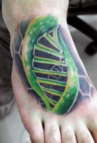 bardzo piękny, malowany wzór tatuażu DNA na plecach