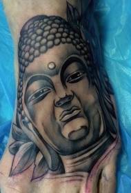 Tatuaje de estatua de buda hindú negro de Instep