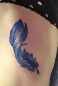 χαριτωμένο μοτίβο τατουάζ μπλε φτερό
