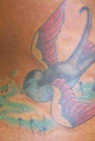 waist color colorful swallow tattoo pattern