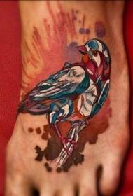 modèle de tatouage oiseau aquarelle belle sur le dos