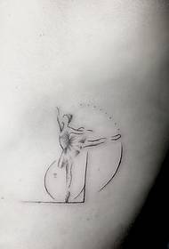 bočna rebra mala svježa točka bodljikava plesačica tetovaža uzorak