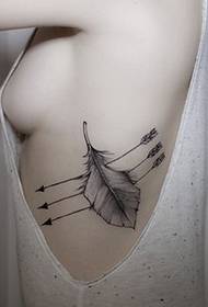 female sexy side ribs Beautiful tattoo pattern