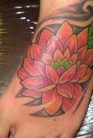 Instep farve utroligt lotus tatoveringsbillede
