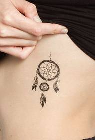 женски странични ребра Црно-сива сон слика за тетоважа