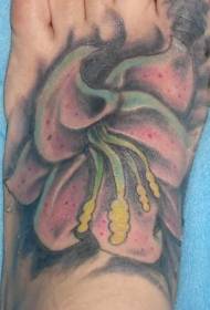 beautiful lily tattoo pattern on the back