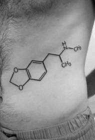 side rib sort kemisk formel symbol tatoveringsmønster