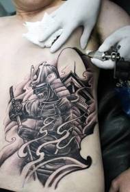 muški trbuh crno smeđi ratnički uzorak tetovaže