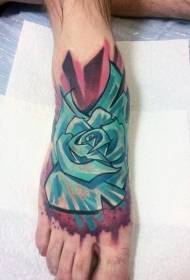 Instep Blue Rose Modèl Tattoo