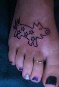 instep star tattoo dog tattoo pattern