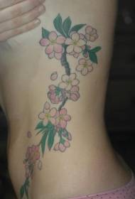 side rib tree on the Beautiful peach tattoo pattern