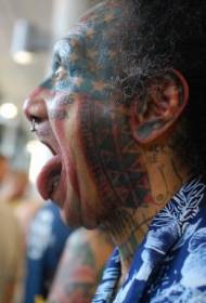 Man's Face Crazy Tattoo Patroon
