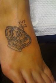 Instep Crown Outline Tattoo Pattern