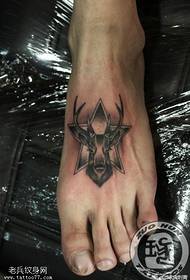 instep antelope five-pointed star tattoo pattern