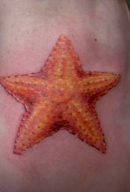 beautiful orange starfish tattoo pattern on the instep