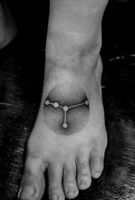 instep simple black puncture constellation symbol tattoo pattern