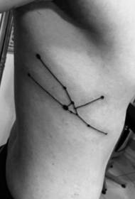 side ribs Little black constellation symbol simple tattoo pattern