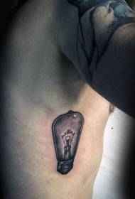 side ribs thorn style black light bulb tattoo pattern