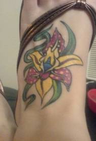 wreef kleur heldere orchidee tattoo patroon