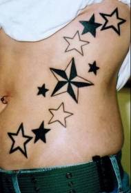 μαύρο πεντάκτινο μοτίβο τατουάζ αστέρι