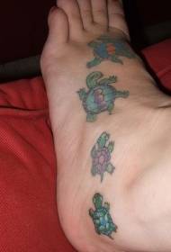 Kāju krāsas deju bruņurupuča tetovējums 112788 - reālistisks vilku tetovējuma attēls kāju brūnā krāsā