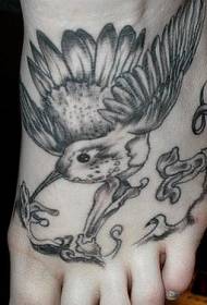 grey yakapusa bird tattoo pateni pane iyo instep