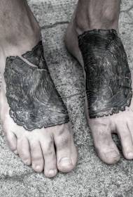 Instep gravura estilo preto árvore haste anual anel tatuagem padrão