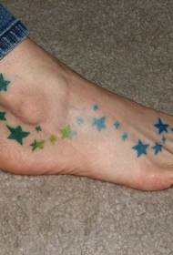 tatoeëringpatroon met kleurvolle sterre sterre