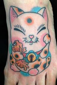 peito do pé bonito anime truque sorriso Gato e lula tatuagem padrão