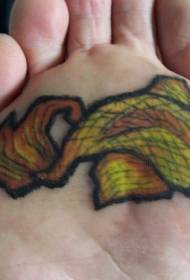 male foot color tiger yellow croaker tattoo pattern