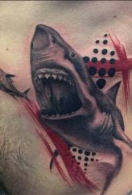 taille kleur haai jagen vis tattoo patroon