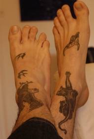 Instep Grey Eagle a Lion Tattoo Muster