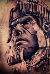 costelli laterali reale nero tribale grigiu uomo ritrattu di tatuaggi
