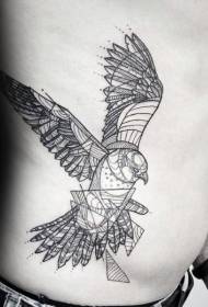 car eagle geometric style tattoo pattern