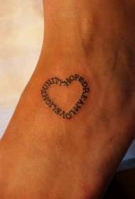 noha vesta anglická abeceda tetování vzor
