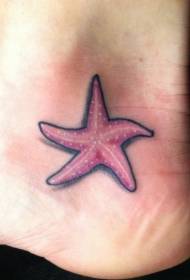 gudrs rozā jūras zvaigznītes tetovējuma raksts