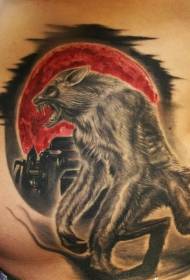 umbala okhalweni wesitayela esisha sesonto werewolf tattoo