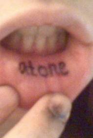Patró de tatuatge en alfabet anglès femella labial interior