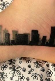 paa itim na simpleng pattern ng tattoo ng urban landscape